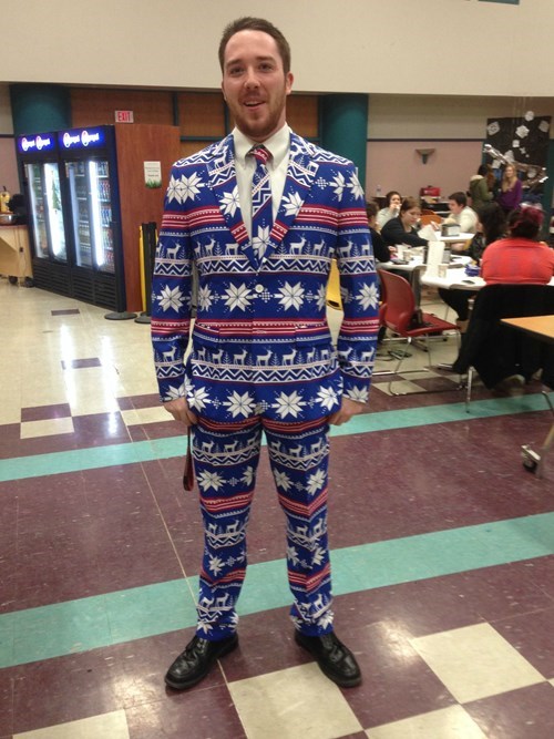 christmas sweaters,christmas,poorly dressed,suit,g rated