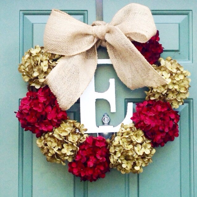 Monogram Front Door Wreath Wreath, Fall Wreath, Thanksgiving Wreath, Holiday Wreath, Wedding Wreath, Christmas Wreath, Spring Wreath