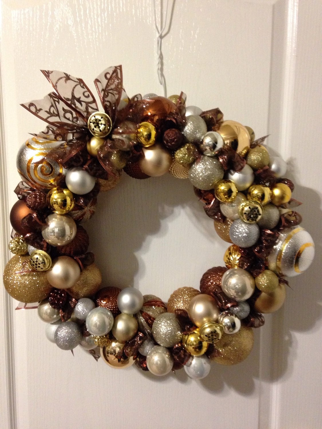 Gold Christmas ornament wreath