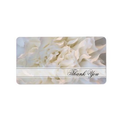 White Floral Wedding Thank You Labels