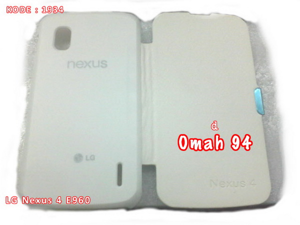 Jual Flip Cover Case Google LG Nexus 4 E 960 Putih (White)