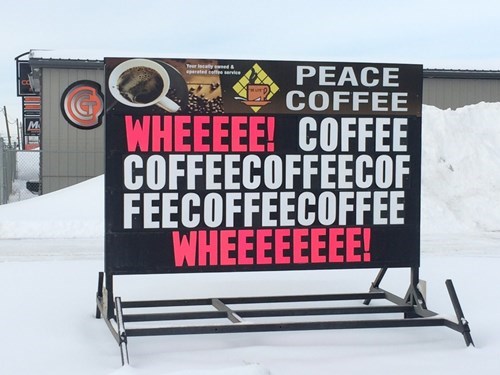 monday thru friday,sign,coffee,g rated