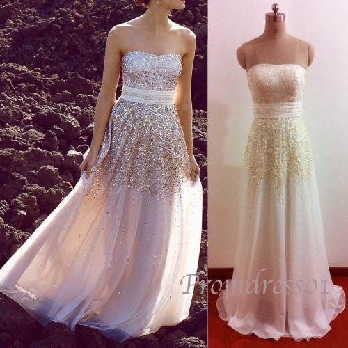 qwedding: Luxury beaded long prom dress