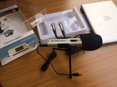 studio recording microphone with macbook pro