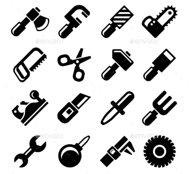 Working-Tools-Icon-Set-Vector