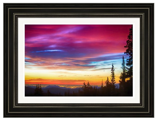 City Lights Sunrise View From Rollins Pass Framed Print