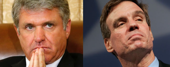 L: House Homeland Security Committee Chair Michael McCaul (R-TX). R: Sen. Mark Warner (D-VA)