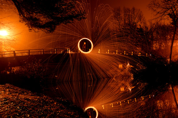 light painting with steel wool