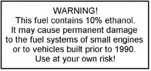 ethanol warning label