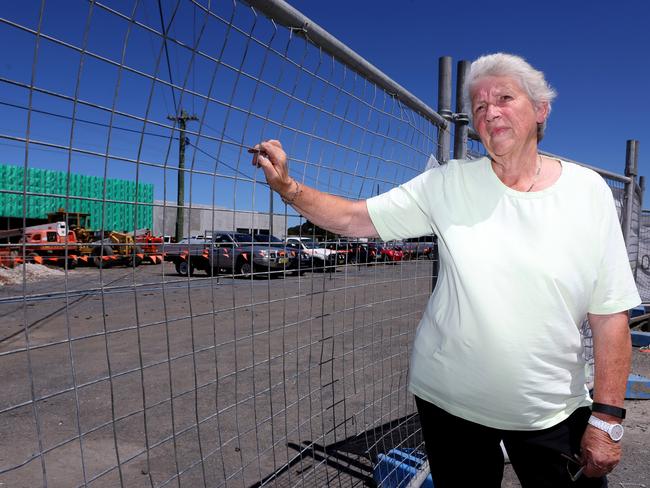 Shoalhaven Mayor Joanna Gash outside the construction site of a Masters warehouse in Nowra. Picture: James Croucher