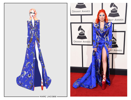 marcjacobs: From sketch to red carpet. Lady Gaga wearing custom...