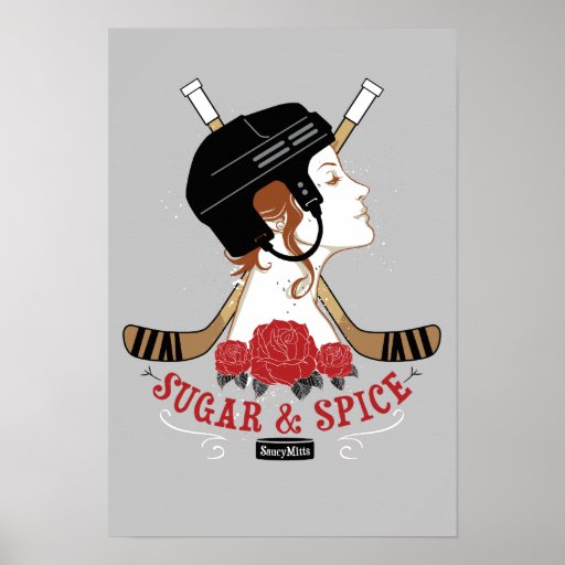 Girls Sugar and Spice Hockey Room Poster