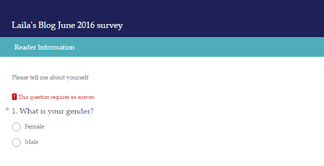Lailans, Please Take My New Month Reader Survey