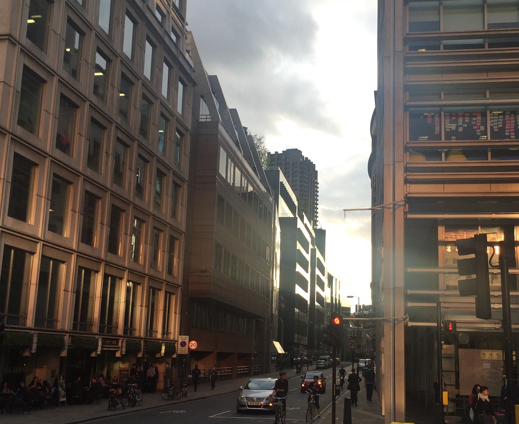 Sunset on Chiswell Street