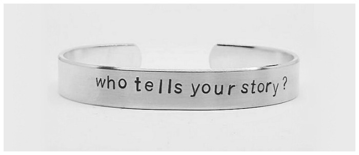 This stamped cuff bears one of the most memorable lyrics from the musical Hamilton