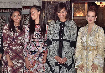 Michelle Obama and daughters rock traditional attires as they visit Morrocco