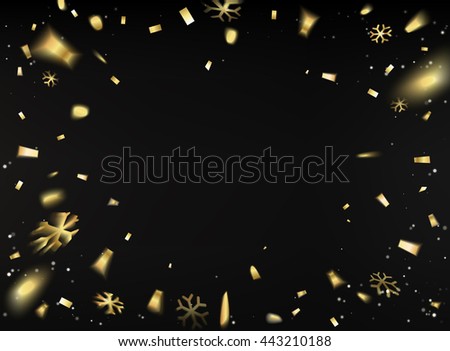 Happy new year card template over black background with golden sparks. Happy new year 2017. Template for your design. Vector illustration.