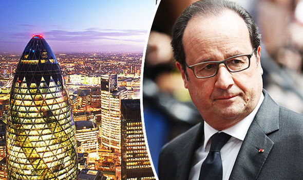 Hollande plotting to swoop on City of London but traders say they want to STAY in UK