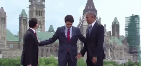 funny fail gif awkward political three-way handshake