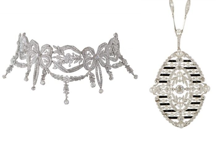 Two delicately beautiful Edwardian diamond necklaces from M. Khordipour