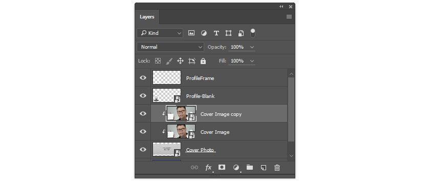Create a copy of the cover photo layer