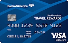 Bank of America best travel rewards sign up bonus credit card
