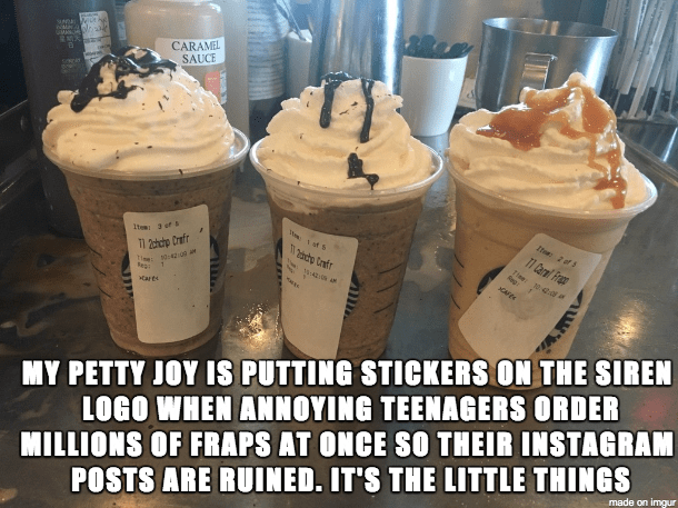 image starbucks pranks This Barista Came up With a Clever Way to Deal With the Stress of the Summer Frappuccino Rush