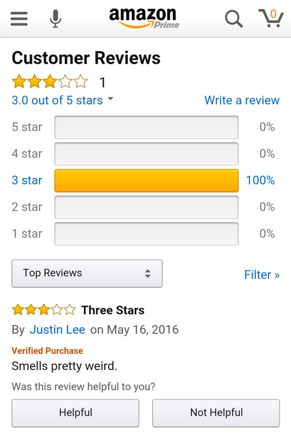 I was searching for a tape measure and this one only had 3 stars. This is the only review