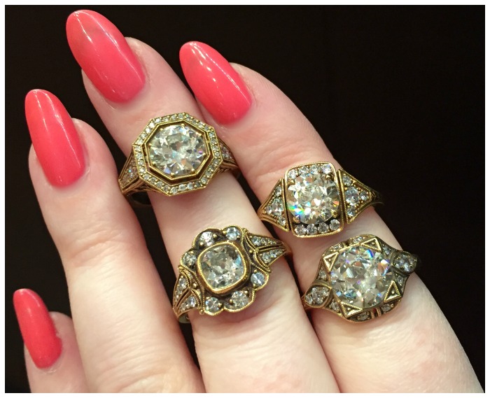 Beautiful new engagement rings from Single Stone! I love the way the diamonds look in their oxidized gold settings.