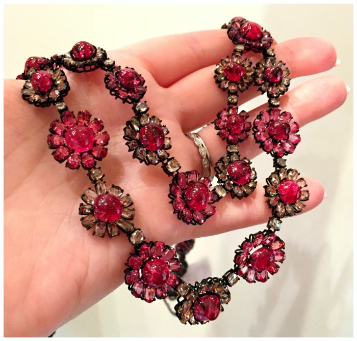 A beautiful diamond and red spinel flower necklace from Sutra.