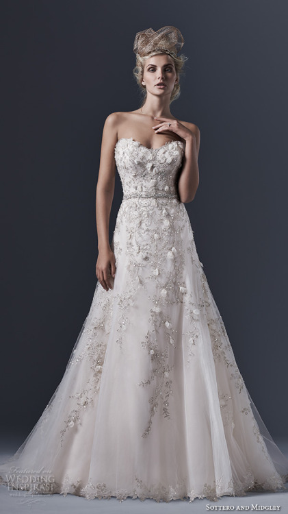 Strapless A-line Wedding Gown.(via Sottero and Midgley Fall 2015...