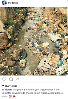 Madonna Kenyan slum social media post 