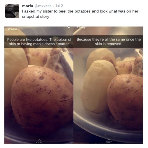 siblings deep thoughts potato The Internet Is on Board With This Girl's Super Deep Potato Thoughts