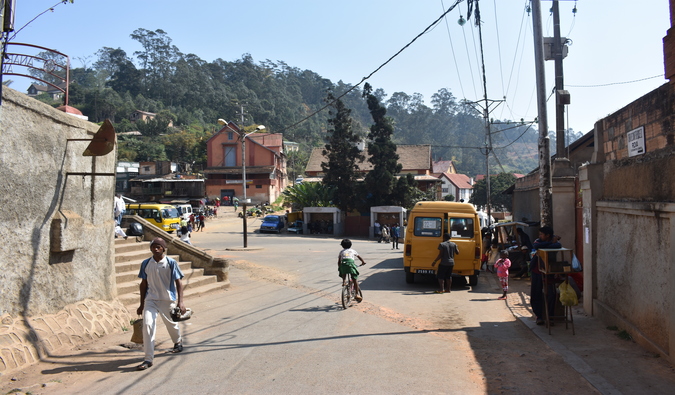 A rundown street in Madagascar