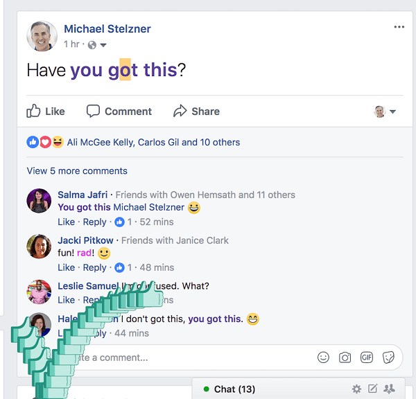 Facebook added a new interactive You Got This effect for posts and comments.