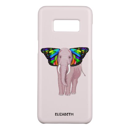 Psychedelic Pink Elephant With Butterfly Ears Cool Case-Mate Samsung Galaxy S8 Case