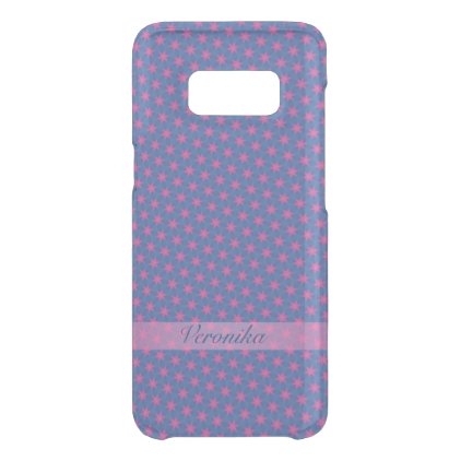Pink stars on a blue background uncommon samsung galaxy s8 case