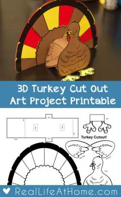 3D Turkey Cut Out Downloadable Art Project