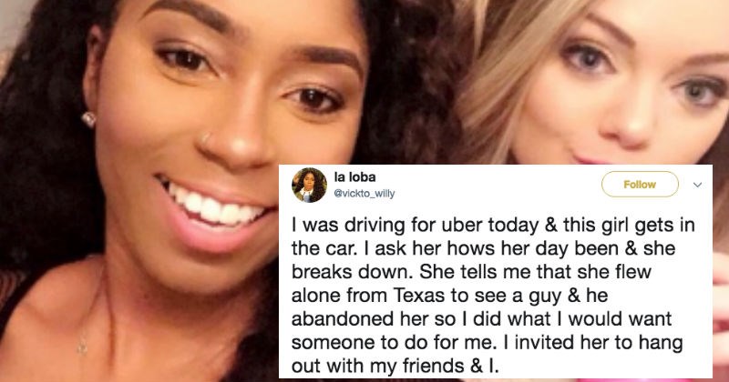 Awesome Uber driver live-tweets a crazy night out with a girl who got ghosted by mean guy.