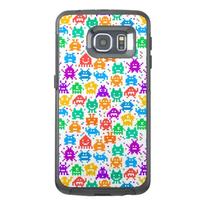 Cute colorful pixelated monsters patterns OtterBox samsung galaxy s6 edge case