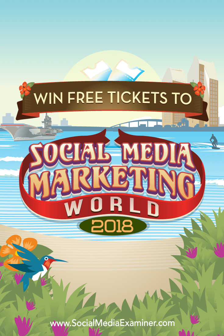 The grand prize winner will be awarded a free all-access ticket to Social Media Marketing World 2018, two free nights at the Manchester Grand Hyatt.