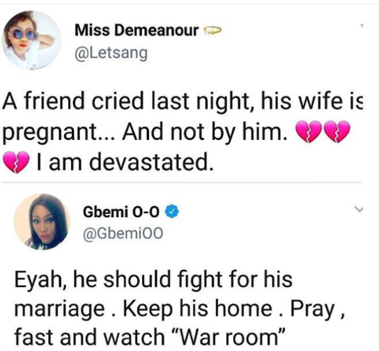 Savage! Between Gbemi O and a twitter user
