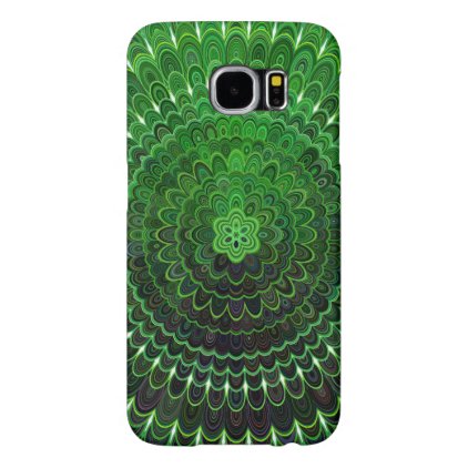 Green Flower Mandala Samsung Galaxy S6 Case