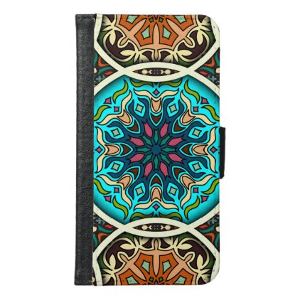 Vintage patchwork with floral mandala elements wallet phone case for samsung galaxy s6