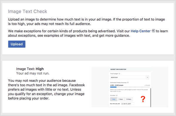 facebook image text check tool