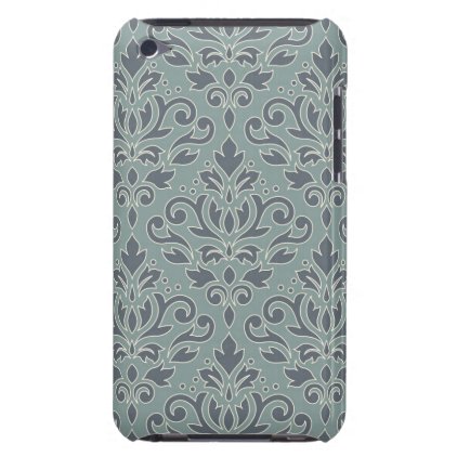 Scroll Damask Lg Pattern (outline) Cream Blue Teal iPod Touch Case
