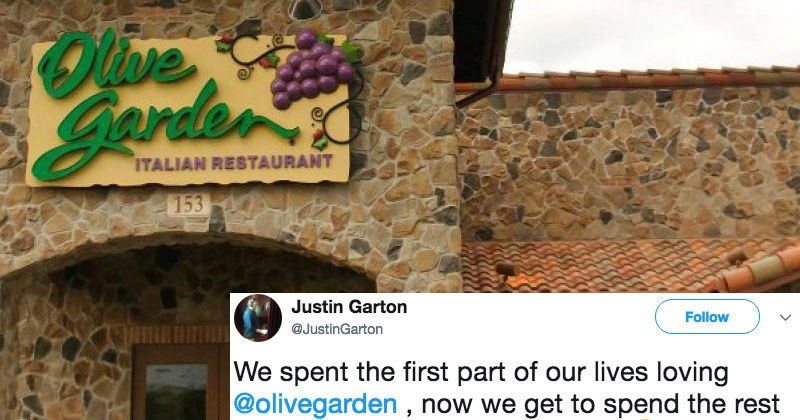 Pasta crazy couple decides to honor Olive Garden by naming their baby after the restaurant.