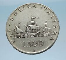 CHRISTOPHER COLUMBUS Ships to DISCOVER America 1961 SILVER Coin of ITALY i65588