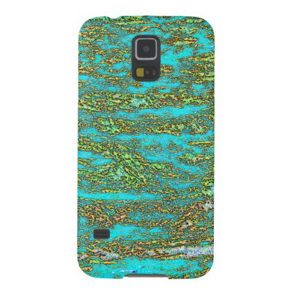 Turquoise and gold wave design galaxy s5 case
