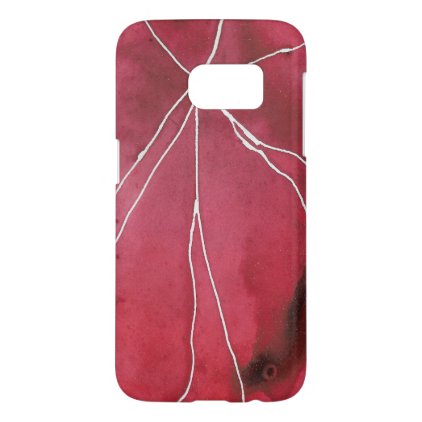 Dark Red Watercolour Marble Break Samsung Galaxy S7 Case